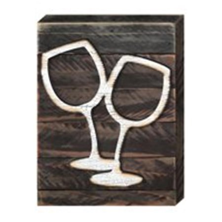 DESIGNOCRACY Wine Glass Art on Board Wall Decor 9844108
